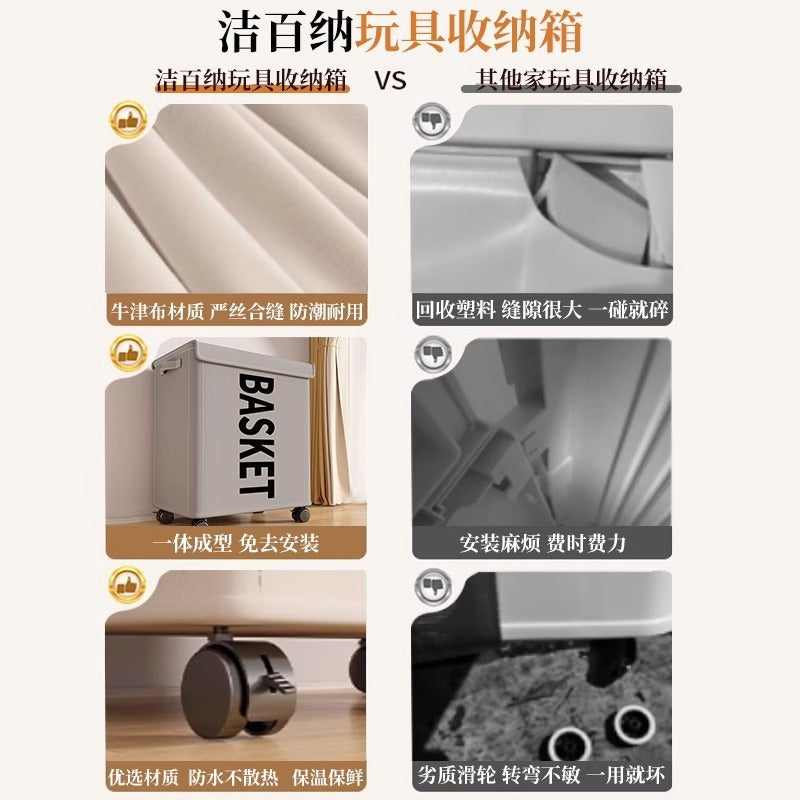 Clothes toys with wheels storage box large capacity oversized flip foldable storage basket clothing quilt sorting box