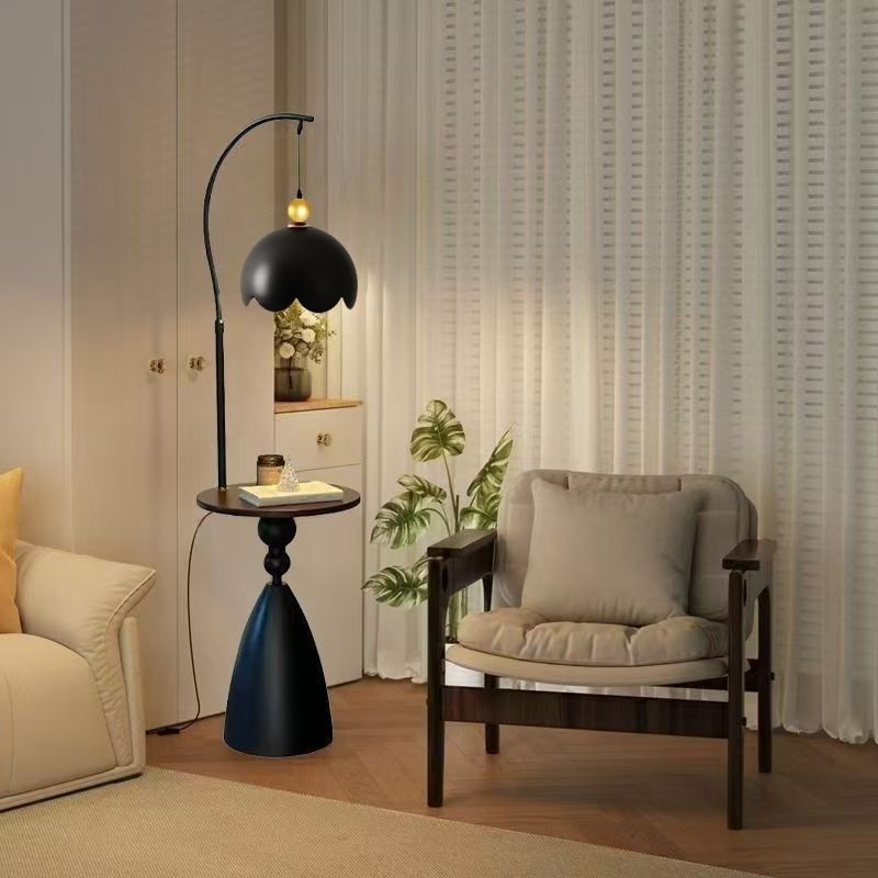Ancient style living room floor lamp storage rack all-in-one sofa american bedroom retro bedside table atmosphere table lamp