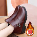 Winter slip-on fleece-lined cotton shoes heattech ladieswear shoes non-slipthickened cotton shoes for middle-aged and elderly people flatsnon-slip granny shoes