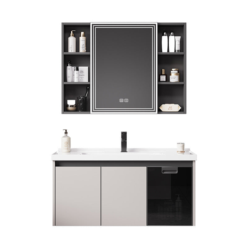 Bathroom thickened space aluminum honeycomb bathroom cabinet wash basin wash storage cabinet waterproof moisture-proof smart beauty mirror