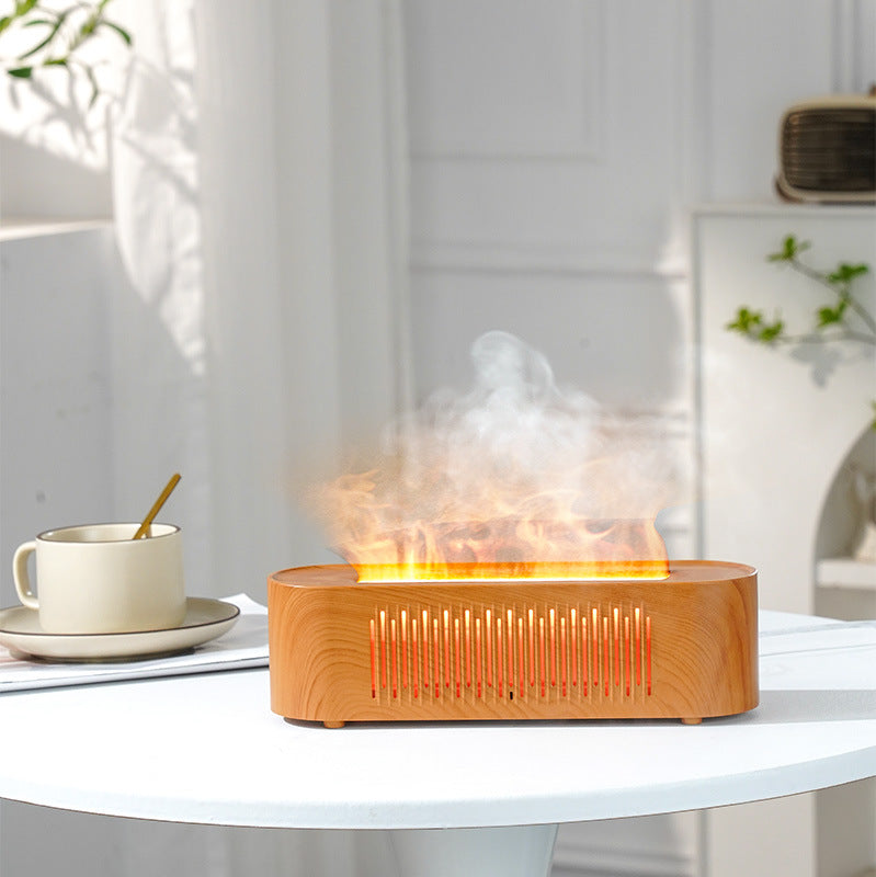 colorful simulated flame aromatherapy machine usb air diffuser ultrasonic essential oil large mist humidifier