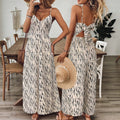 Ready-to-ship cross-border women's fashion jumpsuit: european and american style, spaghetti strap, open back, large bow detail