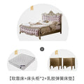 1.5*2m solid wood single bed+10cm mattress+bedside table*2