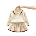Kidssweater skirtfall and winternew arrivalpreppy styleknittingk-style stylesmallcable stitchsweater skirttwo-piece set