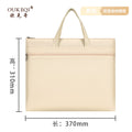 Waterproof oxford cloth student tote document bag - macaron double-layer zipper pouch - file, homework, and briefcase organizer
