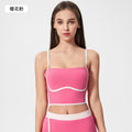 Contrast color sports tennis skirt yoga suit women's high intensity bubble wrap vest women's nude butt lift fitness nine-point pants