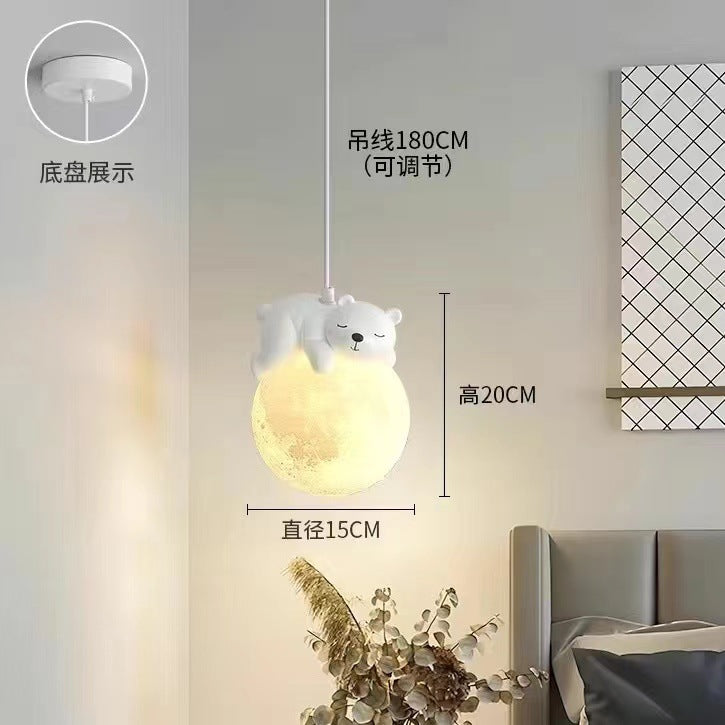 Modern minimalist panda cream style pendant light - three-light luxury dining table, dining room, bedroom cute ambiance pumpkin small pendant lamp