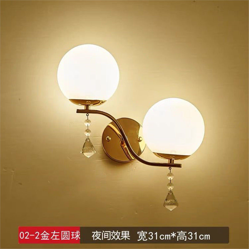 Artistic bedside wall lamp staircase balcony led wall sconce bedroom bedside light double head living room aisle room wall light