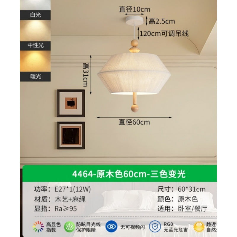 Huiyuan Restaurant Chandelier Japanese New Weave Cotton Thread Wabi Sandy Wind Homestay Dining Table Bar Restaurant Lighting E