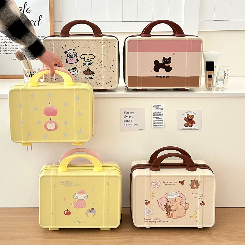 Mini luggage box pastoral style cosmetics storage travel satchel box portable storage box outing storage cosmetic bag