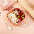 304 stainless steel lunch box - perfect for elementary school students, office workers, and kids! features compartments, ideal for cafeteria use, and a fun cartoon design