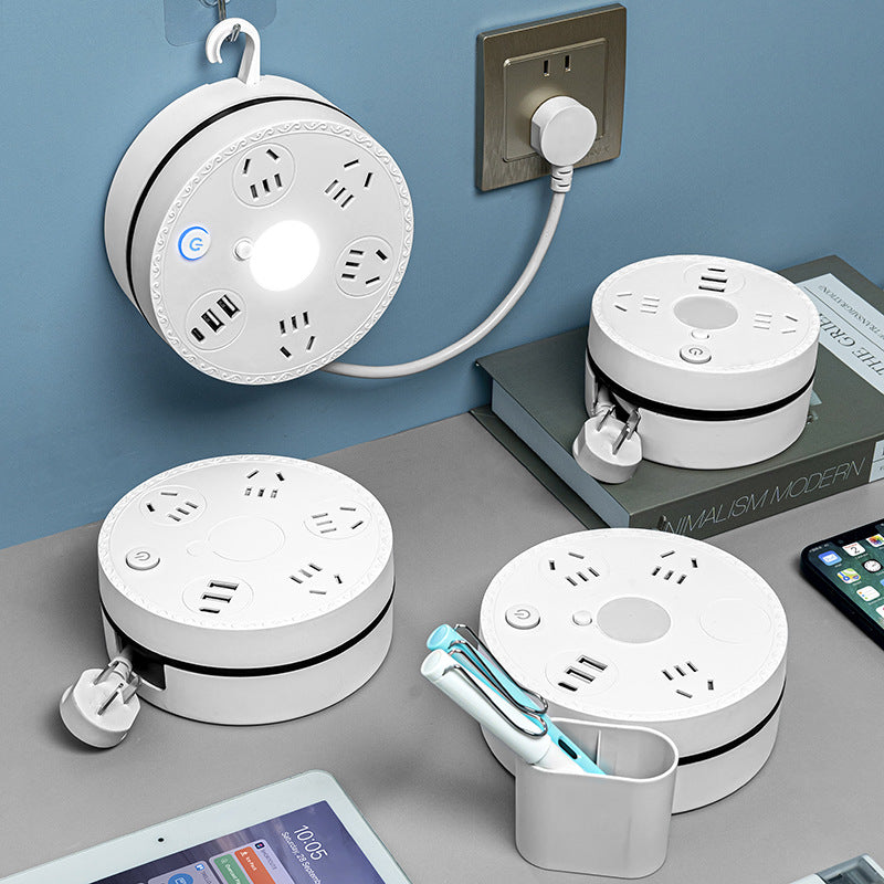 Multifunctional socket table lamp bedside night eye protection lamp dormitory plug-in board multi-slot panel multi-hole plug-in board