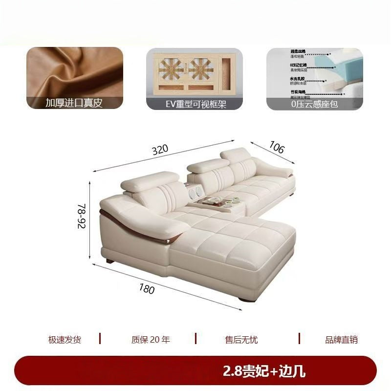2025 new genuine leather sofa set, modern leather furniture for home living room, top grain cowhide sofa