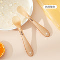 Nano silver silicone soft spoon set brown