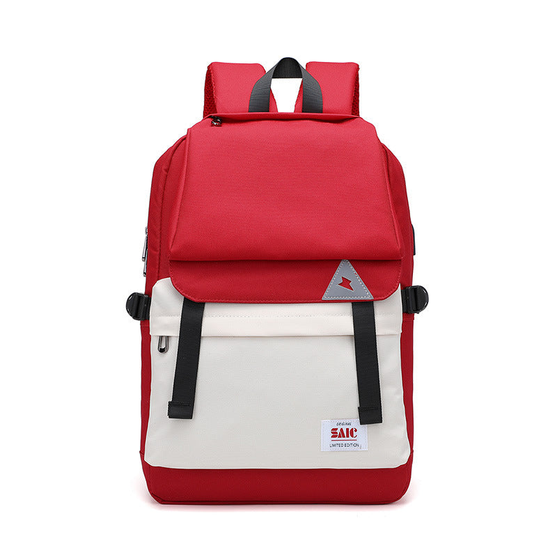 Cross-border  waterproof Oxford canvas backpack men's and women's outdoor travel backpack student schoolbag LOGO customization