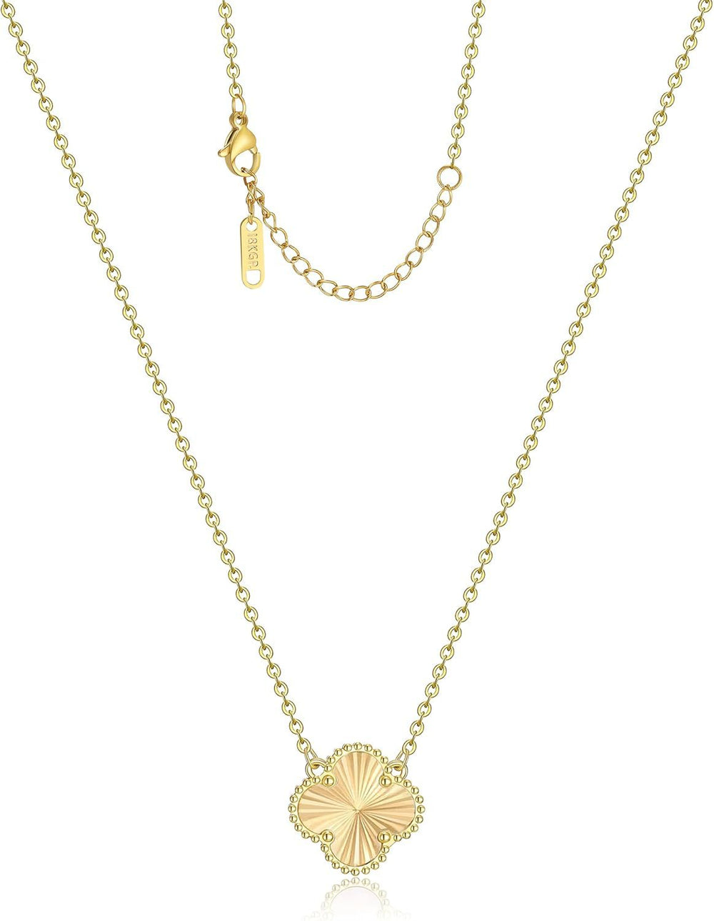 Lucky 18k gold plated four-leaf clover necklace - new women's fashionable and elegant clavicle chain, simple and versatile titanium steel pendant