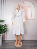 Fashionexport chiffon pleated skirt with belt african tiktok  women's clothing plus sizedress comes with brooch