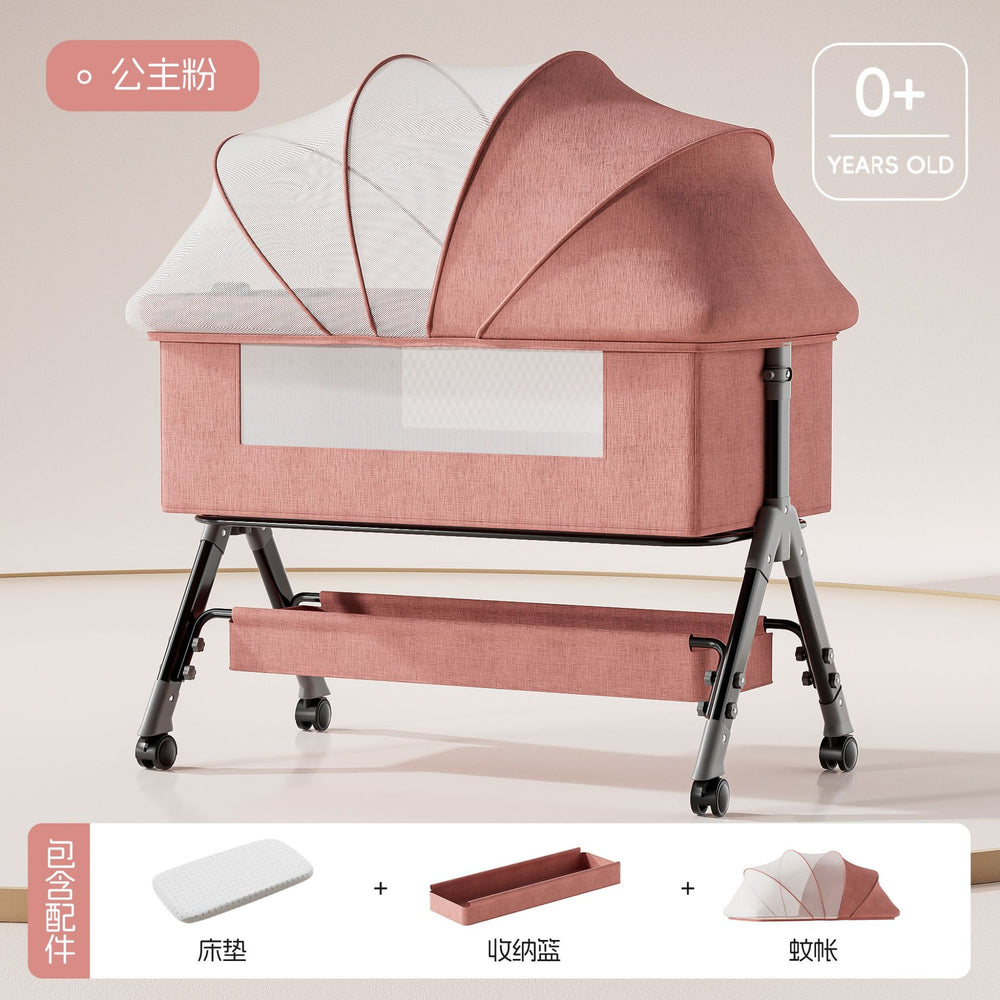 Baby crib - portable, foldable, multi-functional bassinet - convertible to full-sized bed for newborns