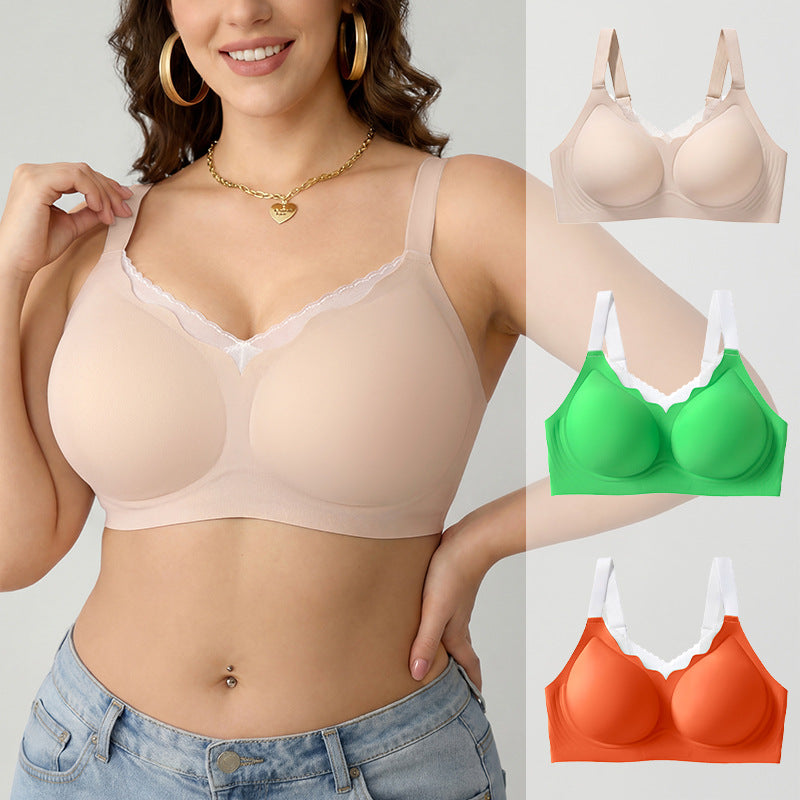 Amazon cross-border exclusive plus sizeintimates push-up jelly glue soft support fixed cup plus size seamless intimates