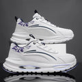 Breathable men's leather running shoes - spring collection, shock-absorbing, soft sole, lightweight, trendy dad shoes for teens and students