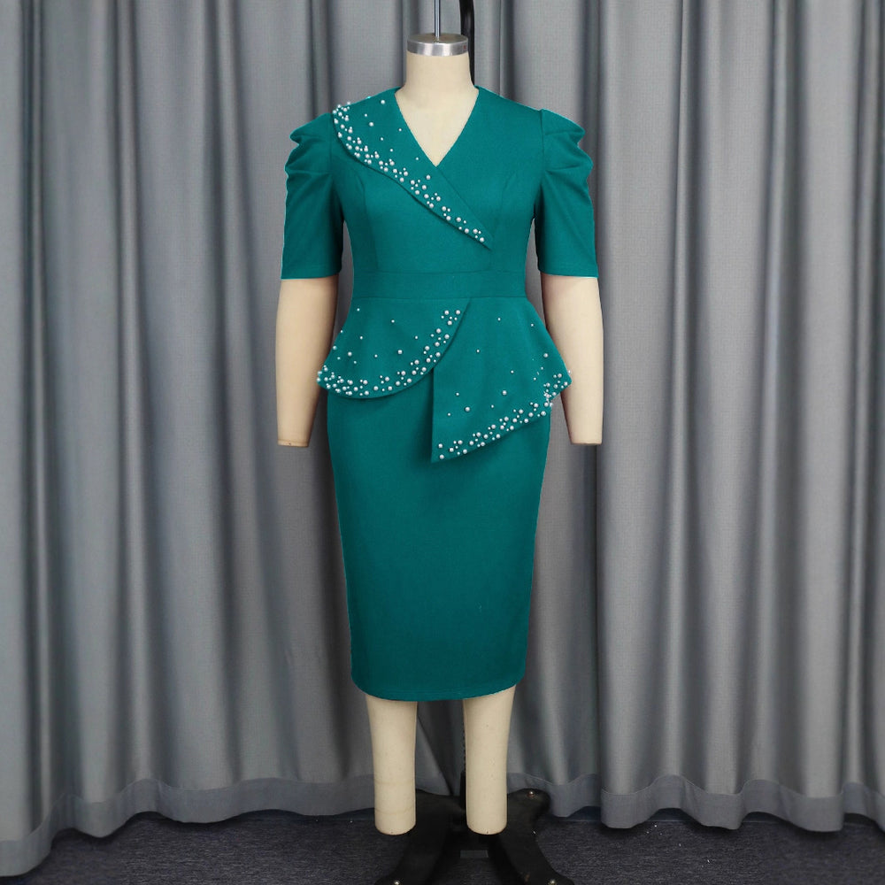 Am041035new arrivalexport beading rufflesdress cross-border party elegant hip skirt dresses