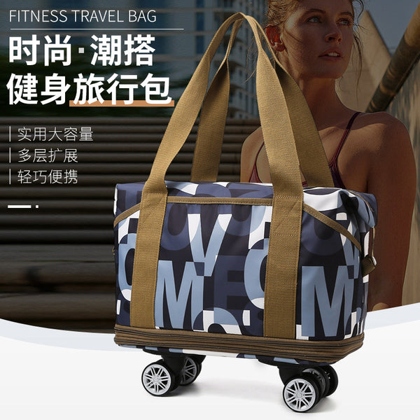 Travel tote bag expansion Oxford cloth universal wheel luggage bag muffler travel tote bag aircraft checked tug bag