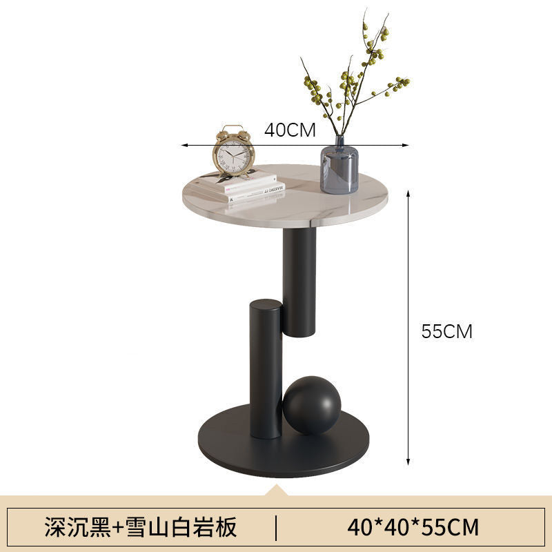 Creative accessible luxury round slate coffee table table balcony office sofa living room small apartment small table side table bedside
