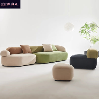 Italian pebble fabric special-shaped designer popular creative cream style curved module club hotel sofa