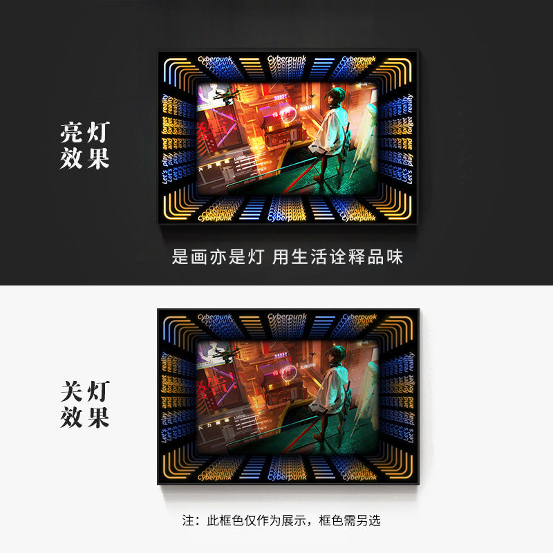 KTV box, private room, luminous hanging paintings, bar, pub, wall decoration painting, e-sports room, cyberpunk style mural