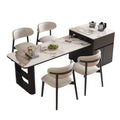For home slate island table dining table all-in-one dual-purpose retractable classy solid wood dining table and chairsaccessible luxury creative dining table island