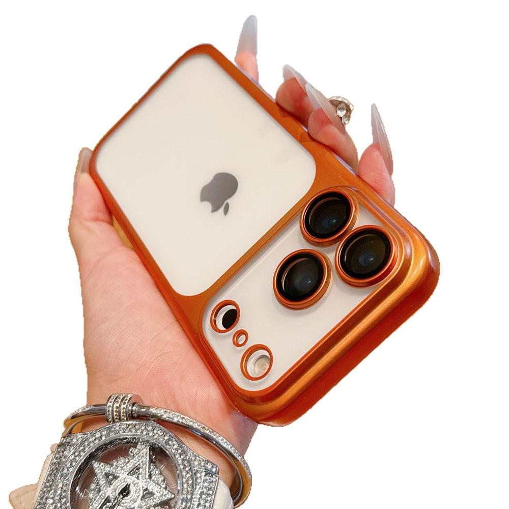 Matte electroplated pc suitable for iphone17promax mobile phone case apple 16/15 lens film anti-fall protective cover