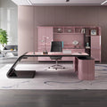 Painted office desk fashioncasual women's boss desk pink classy manager desk creative office table and chair combination