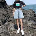 Curly shorts for women new arrivalk-styleelegantfashion non-elastic washed high waistloosetrendy denim shorts