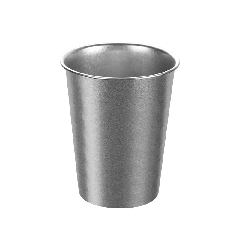 304 stainless steel outdoor beer mug - vintage coffee cup - industrial style cold drink tumbler - portable single-wall camping cup