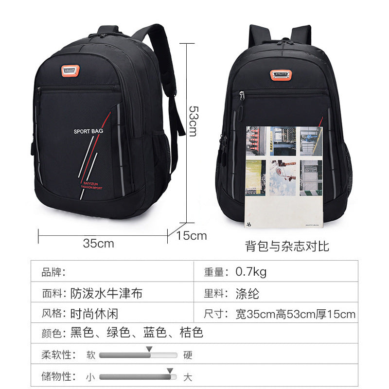 New high school student backpack, business men's computer backpack, leisure travel bag, backpack spot wholesale