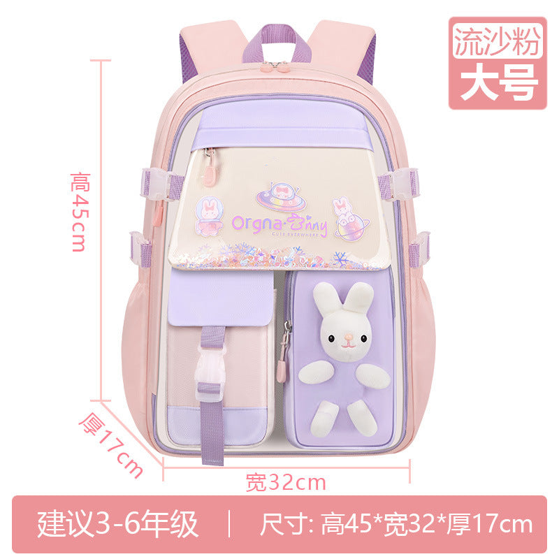 quicksand children's schoolbag for elementary school girls grades 1-3-6 cute princess reducing the burden backpack wholesale