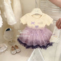 Sweet gauze skirt baby dress summer fairy  spring new round neck style popular princess dress girl