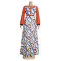 African women's clothing  european and american foreign trade plus size  socialite style high waist printed letter dress
