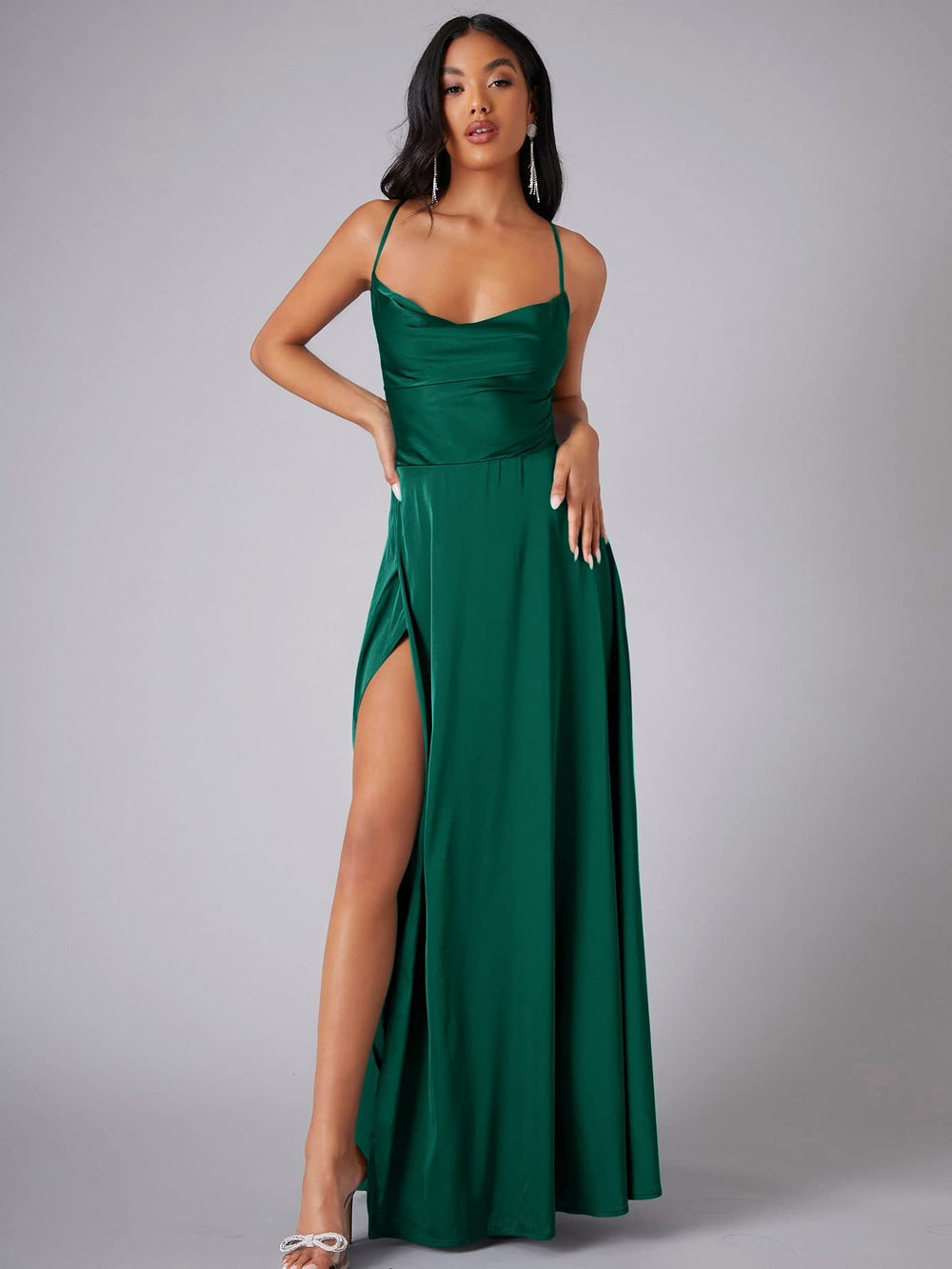 new european and american style women's sexy slimming backless  camisole waist-cinching evening dress maxi dress