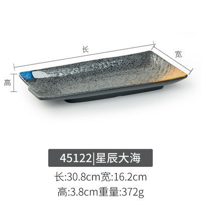 Melamine plate japanese plastic barbecue plate imitation porcelain round flat plate barbecue plate restaurant hot pot tableware dish plate commercial