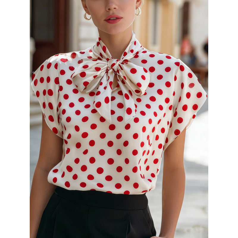 Shipped: new bow-tie collar elegant commute versatile blouse for women - perfect for us & european independent stores