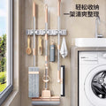Wall-mounted mop and broom holder, no-drill hook, balcony, bathroom, toilet, snap-on fixed broom storage organizer