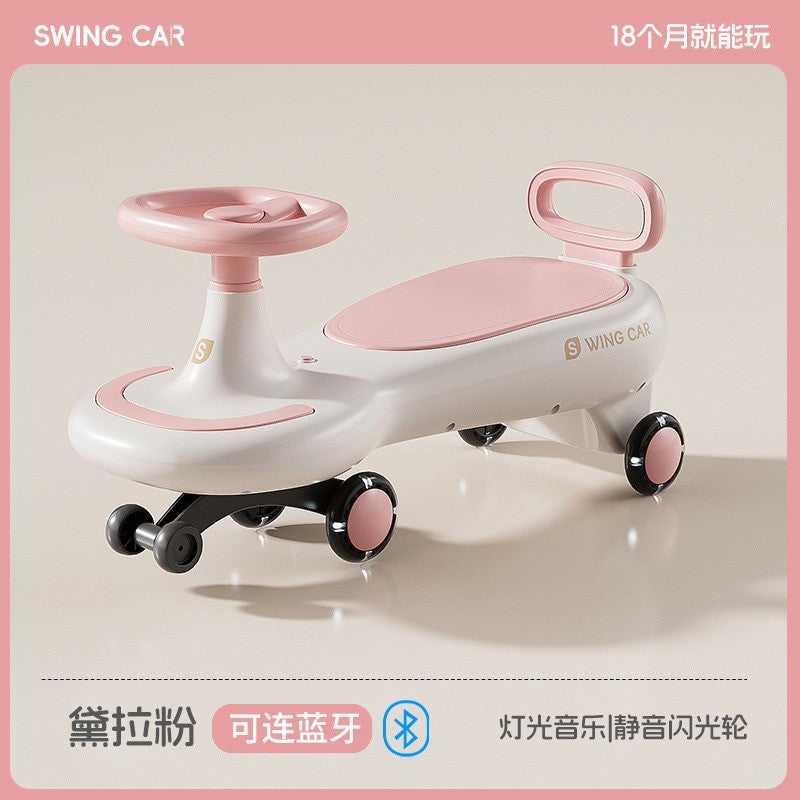 New children's twisting car, silent wheel anti-rollover, adults aged 1-3 can sit on silent universal wheel coasting twisting car