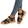 summernew arrival wedge sandals women's thick solevelcro cross strap roman shoes exportplus size women's shoes wholesale