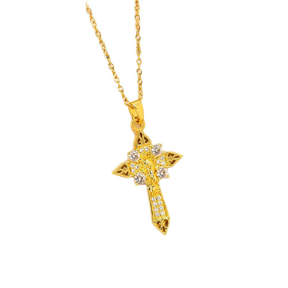 [titanium steel] cross-border fashion best-selling cross necklace for women, accessible luxury, stylish, high-end, versatile clavicle chain accessories