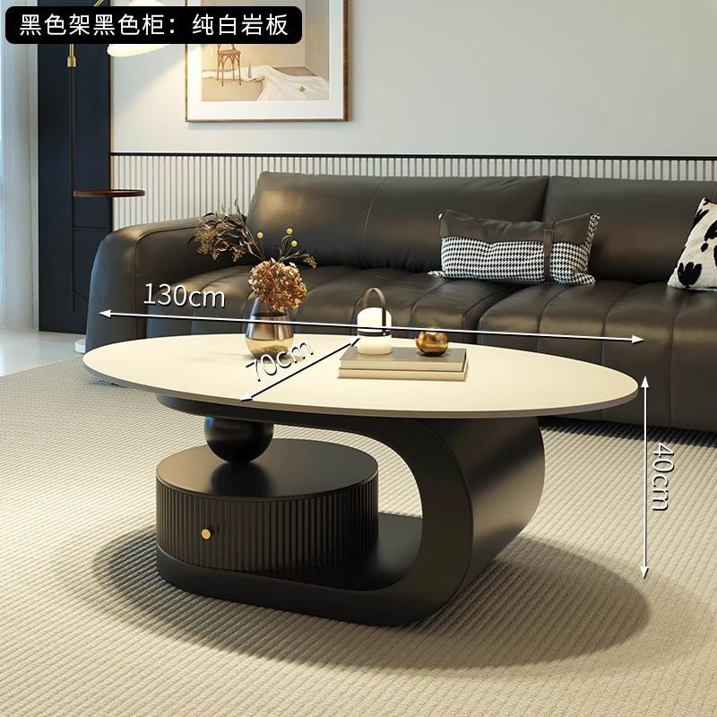 Accessible luxury italian slate coffee table cream style tea table tea table for home living room popular popular simple rental house coffee table
