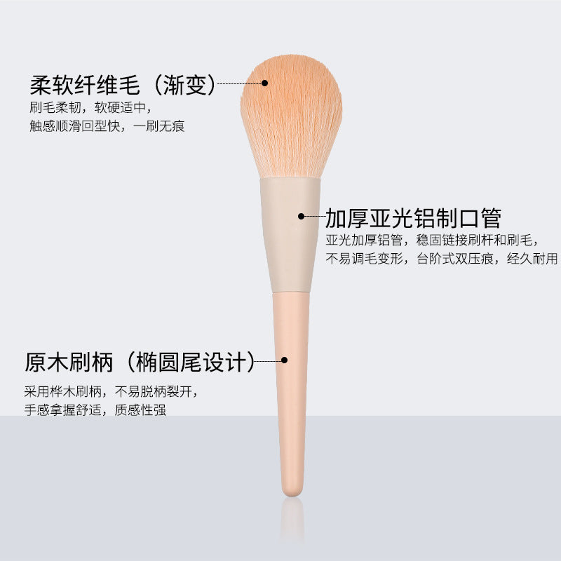 Ready-to-ship wooden handle makeup brush set - includes eyeshadow brush, blush brush, contour brush, powder brush, and a complete set of makeup tools