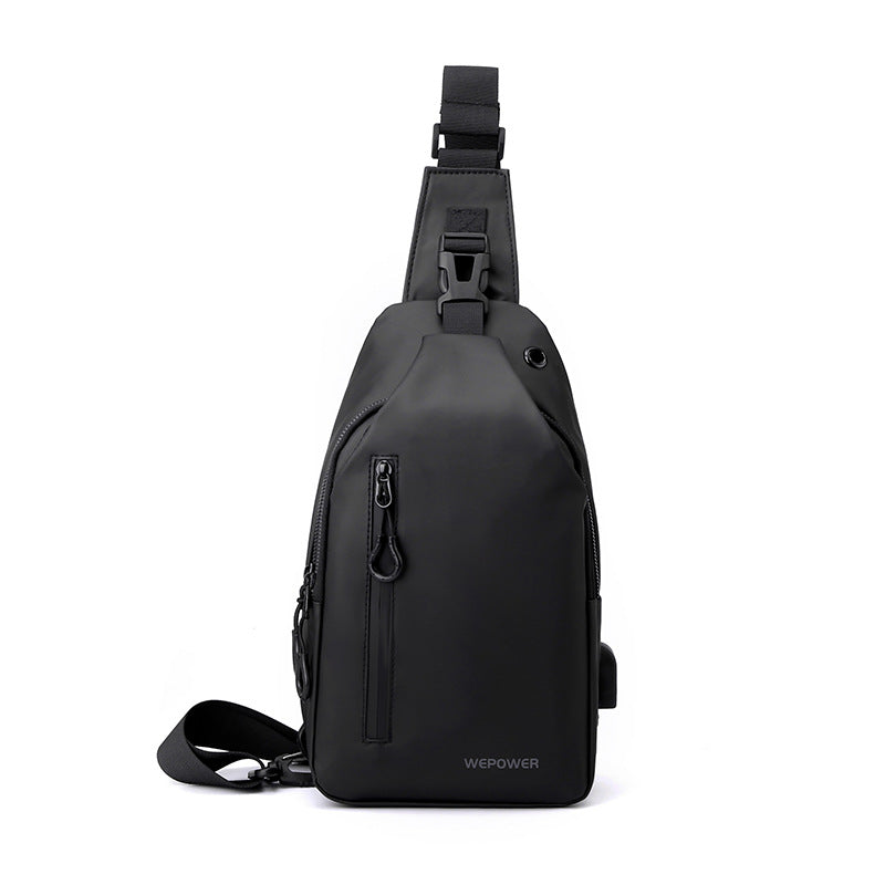 Cross-border new men's breast bag casual large-capacity shoulder messenger bag Korean version locomotive bag anti-splashing trend backpack