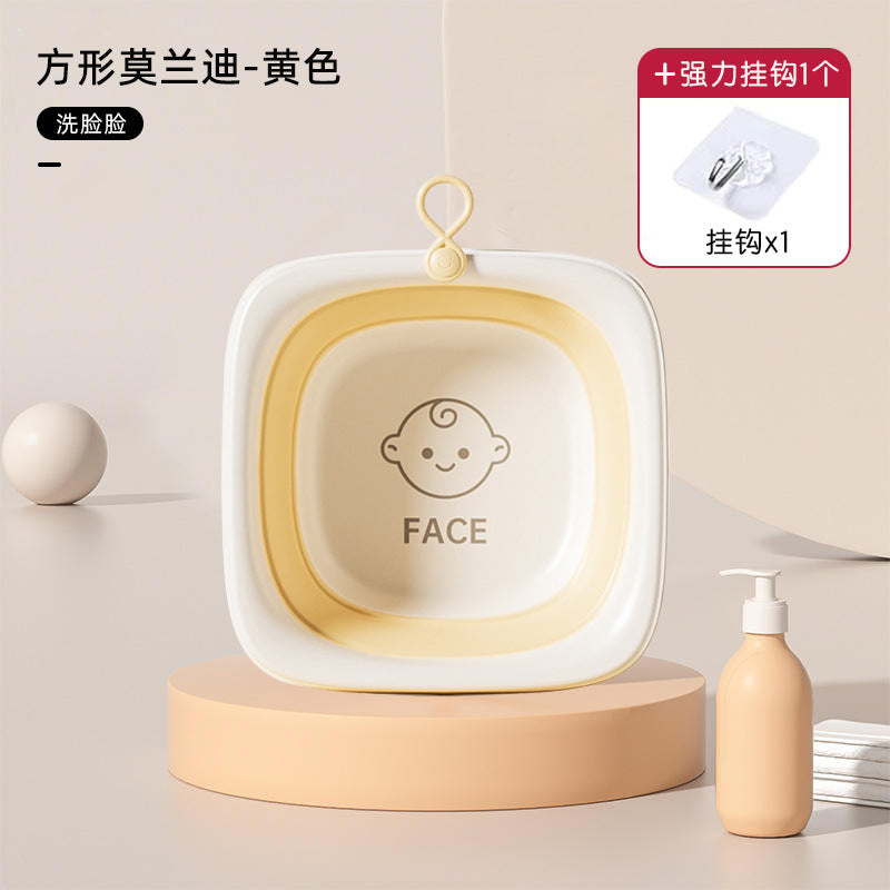 Wholesale newborn baby folding wash basin - square kids foot & bottom washing plastic basin - dormitory & home use small washbasin