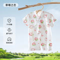 Baby summer romper bamboo cotton newborn unisex lightweight bodysuit air conditioning short sleeve crawling suit